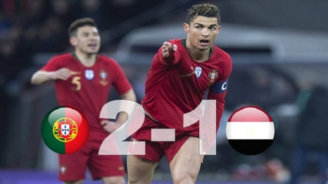 Ronaldo lập cú đúp phút bù giờ, Bồ Đào Nha ngược dòng thắng Ai Cập 2-1