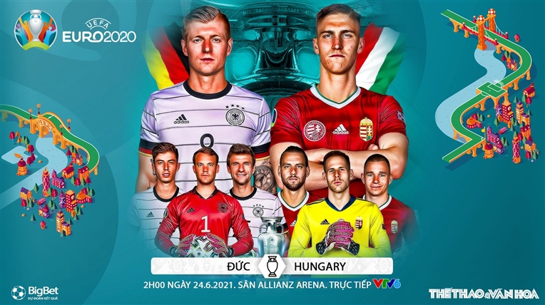 Kèo nhà cái. Soi kèo Đức vs Hungary. VTV6 VTV3 trực tiếp bóng đá EURO 2021