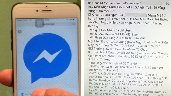 Tin nhắn lừa đảo trên Facebook ngày càng khó lường