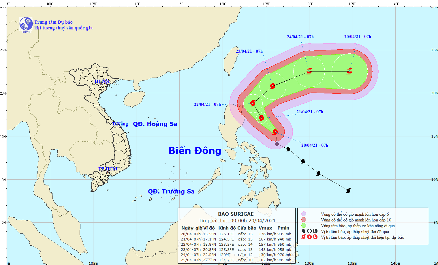 Bão Surigae, Bão Bão Surigae ảnh hưởng đến Việt Nam, Tâm bão Surigae, bão Surigae trên biển đông, dự báo bão, cập nhật tin bão, sức gió bão Surigae