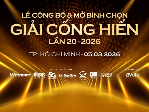 Công bố Giải thưởng Cống hiến 2026