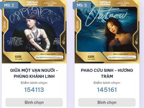 Trước giờ đóng bình chọn Cống hiến 2026: Hương Tràm và Phùng Khánh Linh đua tranh vị trí số 1