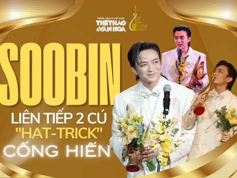 Dư âm Giải Cống hiến lần 20 - 2026: Liên tiếp 2 cú "hat-trick" Cống hiến của SOOBIN