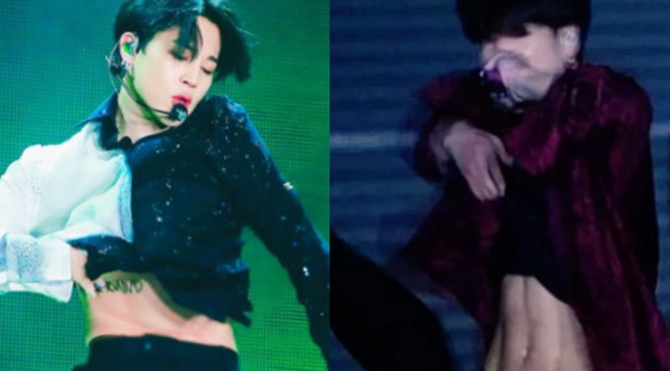 Jimin và Jungkook lại ‘khoe’ cơ bụng săn chắc tại màn diễn ở SVĐ Rose Bowl 