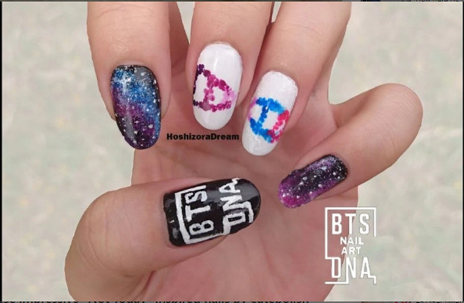 BTS, Bts, Nghệ thuật móng mang chủ đề BTS Blood Sweat & Tears, DNA, Not Today, bts