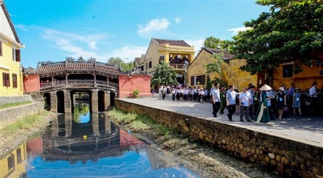 Trong ảnh: Chùa Cầu tại Hội An với những nét kiến trúc độc đáo. Ảnh: Trần Lê Lâm - TTXVN