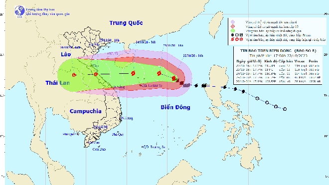 Đêm 23/10, nhiều vùng biển có mưa bão, nguy cơ lốc xoáy và gió giật mạnh