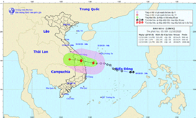 Bão số 6, Áp thấp nhiệt đới, Bao so 6, Tin bão mới nhất, Bão LINFA, Bão năm 2020, tin bão đổ bộ, bão vào đất liền, bão đổ bộ Quảng Nam, bão đổ bộ Bình Định
