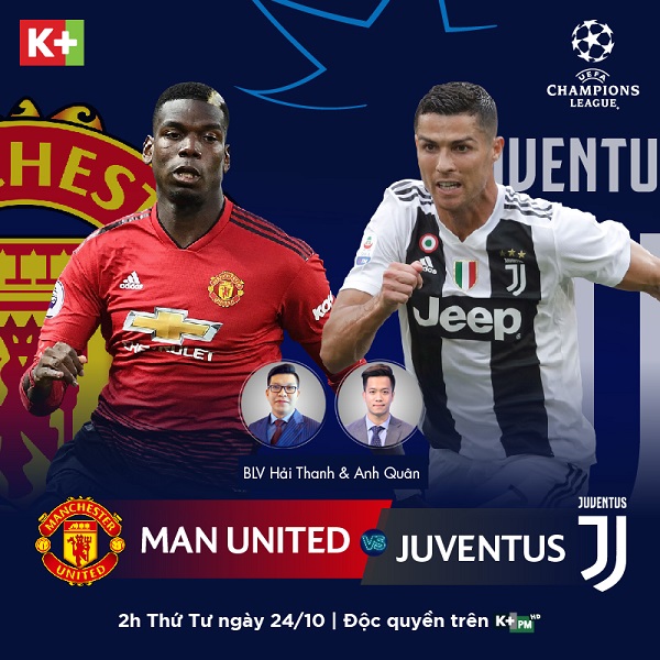 Xem trực tiếp trận M.U vs Juventus (02h00, 24/10) ở đâu?