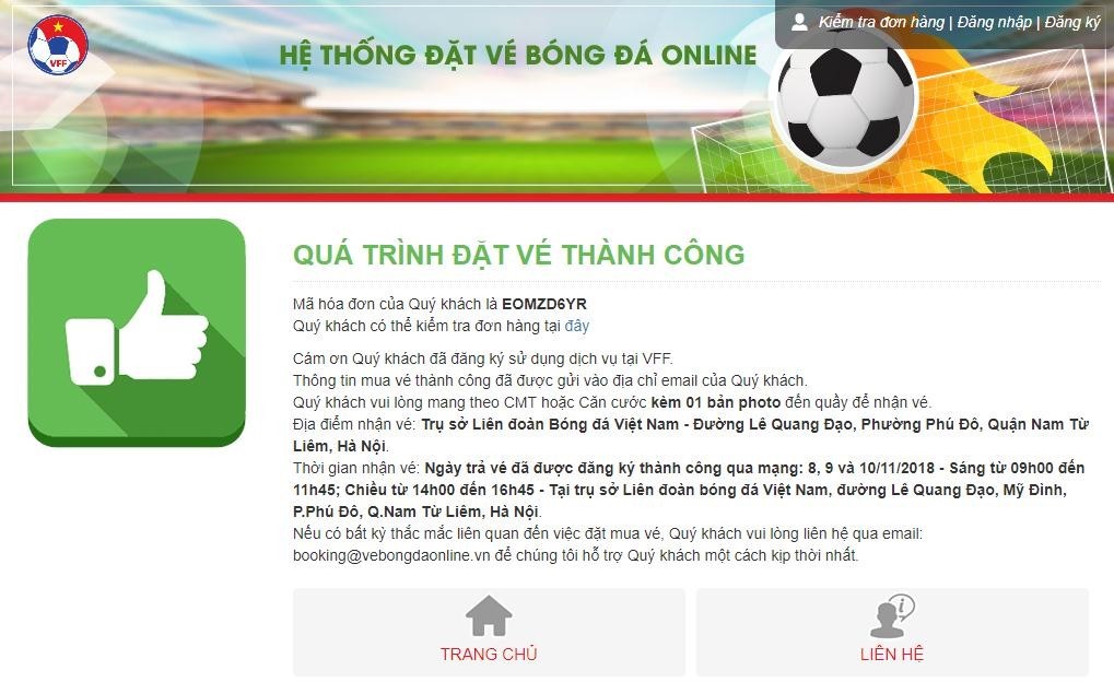 Hướng dẫn mua vé online trận Việt Nam vs Philippines (19h30, 06/12)