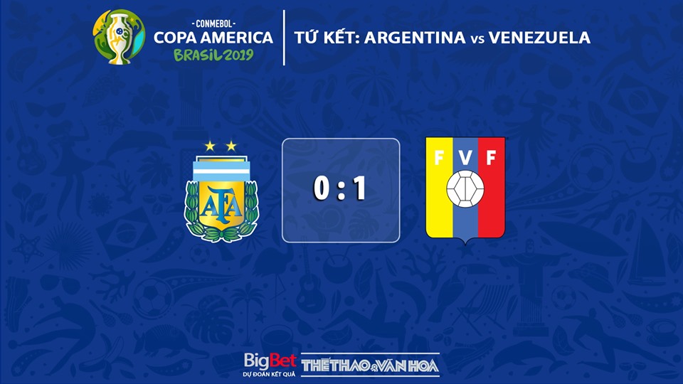 Argentina vs Venezuela, trực tiếp bóng đá Argentina vs Venezuela, Argentina, Venezuela, Copa America, soi kèo Argentina vs Venezuela, lịch thi đấu Copa America 2019