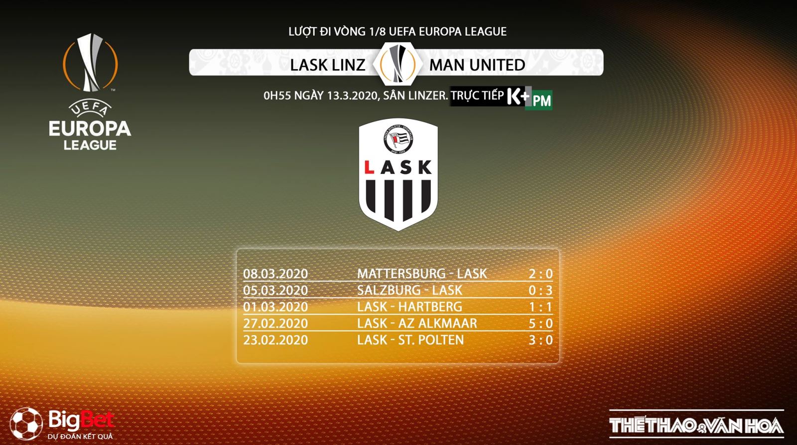 LASK Linz vs MU, LASK, MU, trực tiếp LASK Linz vs MU, bóng đá, bong da, lịch thi đấu bóng đá, trực tiếp bóng đá, K+PM, K+PC