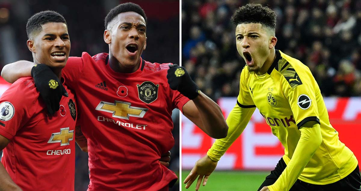 bóng đá, bong da, mu, manchester united, jadon sancho, anthony martial, marcus rashford, ronaldo, rooney, tevez