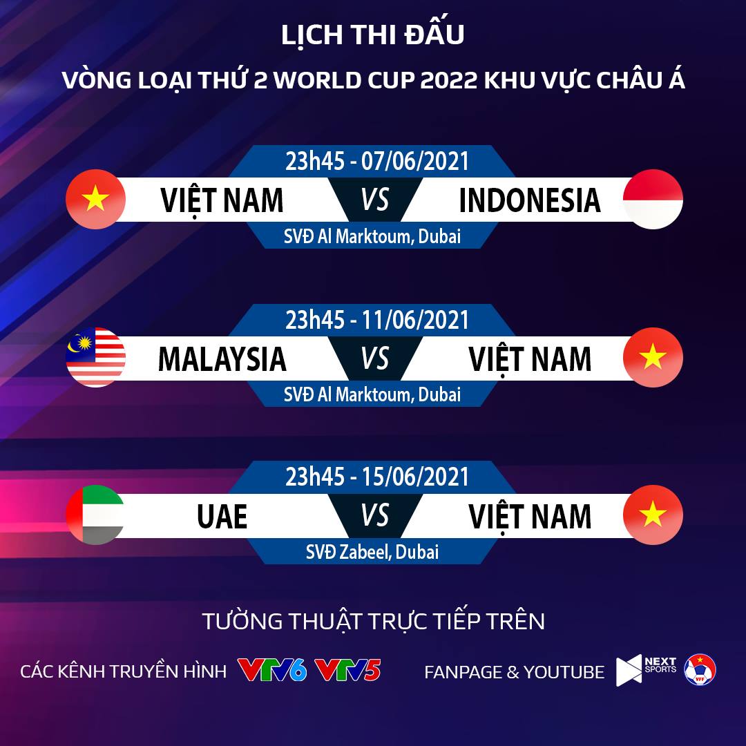 lịch thi đấu vòng loại World Cup 2022 khu vực châu Á, Việt Nam vs Indonesia, UAE vs Thái Lan, lịch thi đấu bóng đá hôm nay, VN vs Indo, VTV6, trực tiếp bóng đá, VTV5