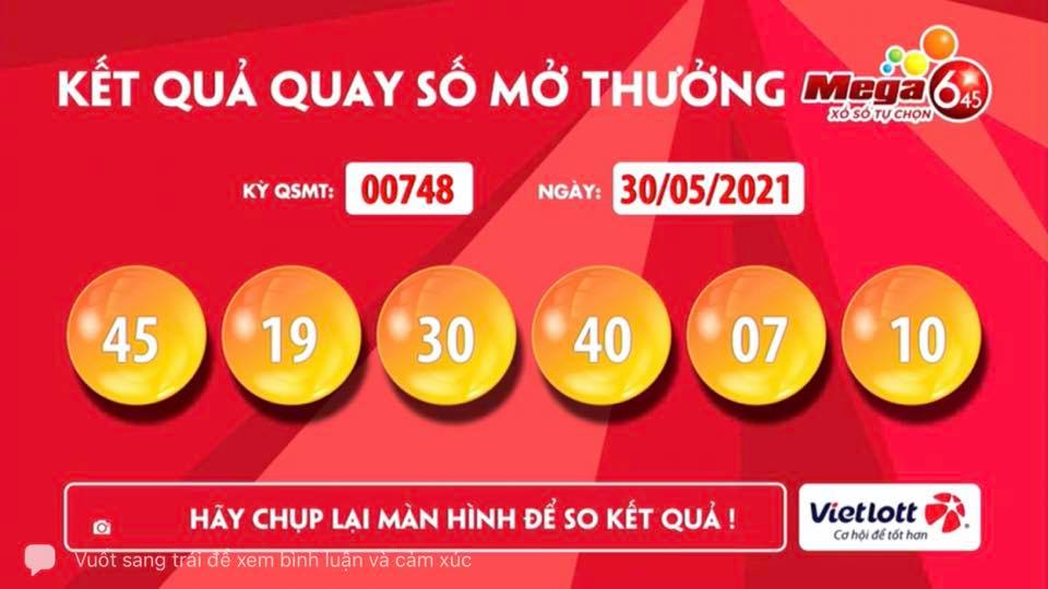 Vietlott. Xổ số Vietlott 6/45 Mega hôm nay ngày 30/5/2021. Kết quả xổ số Vietlott 6 45. Vietlott 30/5. Vietlott ngày 30 tháng 5. KQXS Mega 6/45.