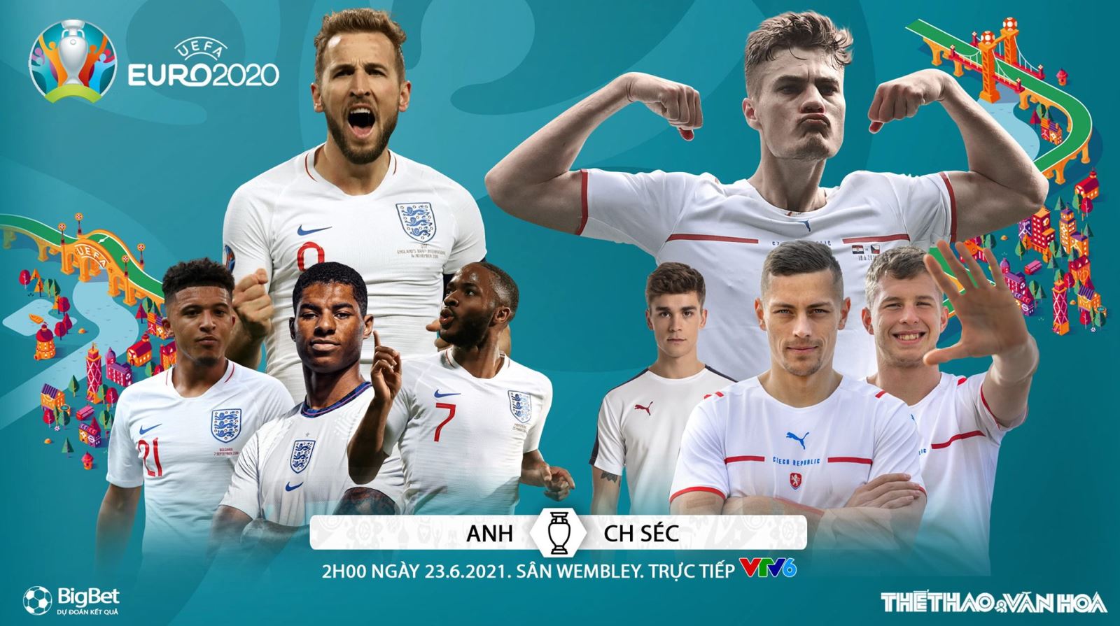 Kèo nhà cái. Soi kèo Anh vs Cộng hòa Séc. VTV6 VTV3 trực tiếp bóng đá EURO 2021