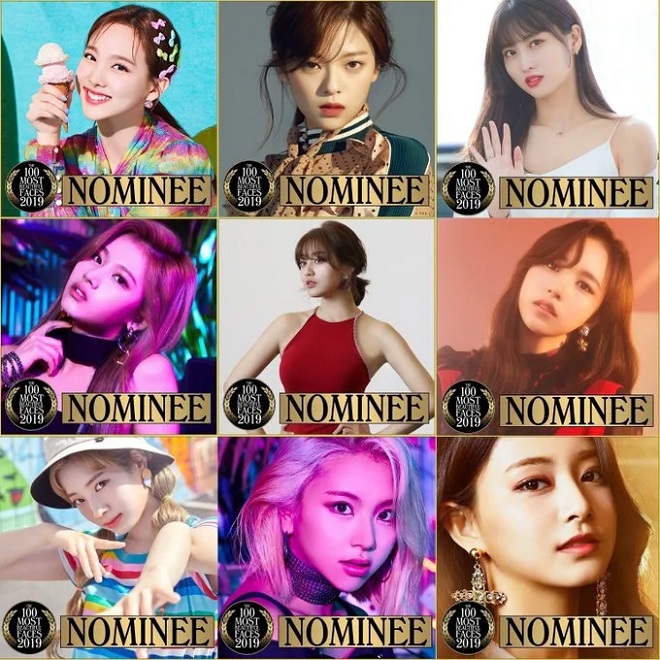 Twice, 100 khuôn mặt xinh đẹp nhất thế giới 2019, Twice nayeon, twice mina, twice momo, twice tzuyu, twice jihyo, twice Jeongyeon, twice sana, twice Dahyun, Chaeyoung