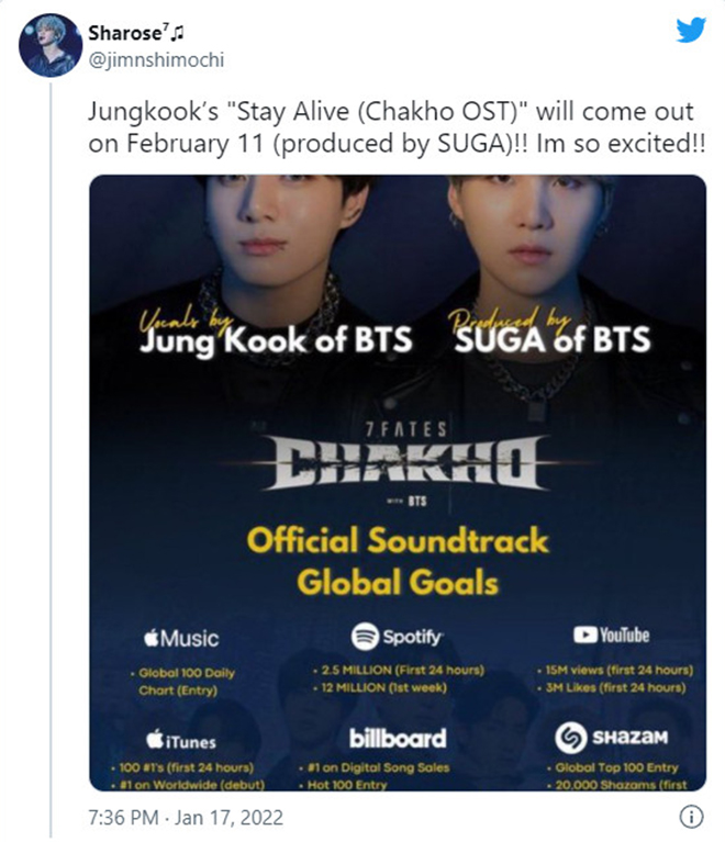 BTS, Jungkook, Suga, OST 7 Fates Chakho, Jungkook hát OST 7 Fates Chakho, bts