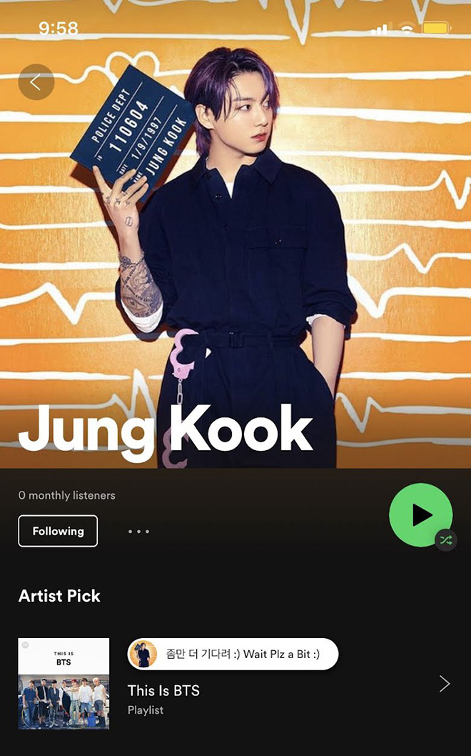 BTS, Jungkook, Tài khoản Spotify của Jungkook là rởm, V BTS, Jin, J-Hope, bts