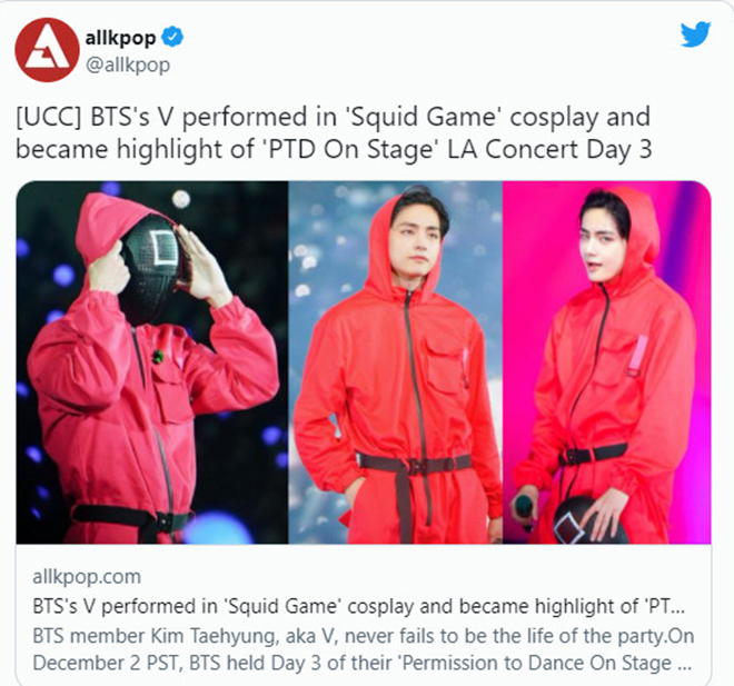 BTS, V BTS, V BTS gây bão trên TikTok, Video Squid Game của V BTS, Jin, Suga, Tin bts