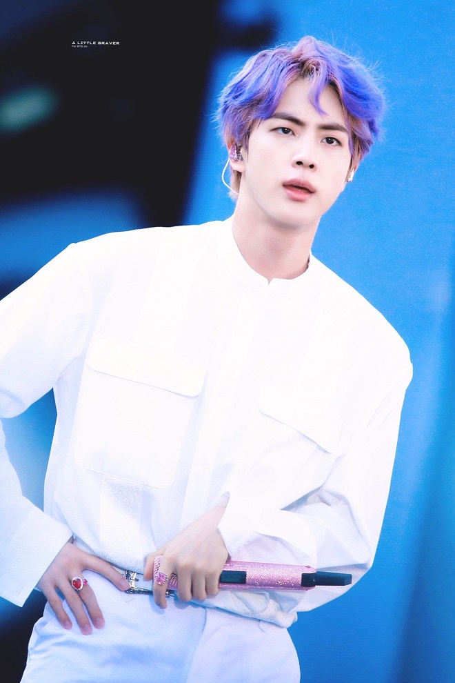 BTS, Jin, màu tóc BTS, BTS 2021, BTS video, Jin BTS tiết lộ màu tóc mê nhất đời, BTS Jin tóc đen, Jin tóc tím, Jin BTS ảnh, Jin Vlive, Eat Jin