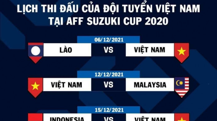 Lịch thi đấu AFF Cup 2021 - LTĐ bóng đá chính thức của ĐT Việt Nam