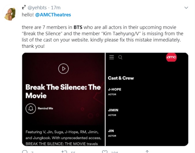 V BTS, V BTS bị biến mất khỏi quảng bá Break the Silence, BTS không thể thiếu V, Kpop, ARMY, Break the Silence, phim Bring the Soul, Break the Silence: The Movie