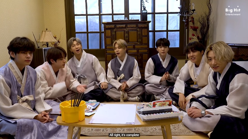 BTS, Năm mới Tân Sửu, BTS chúc mừng năm mới, BTS hanbok 2021, BTS năm mới 2021, BTS vẽ bò