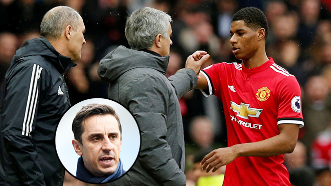 Jose Mourinho: ‘Tôi phải rút Rashford ra vì sợ… Gary Neville’