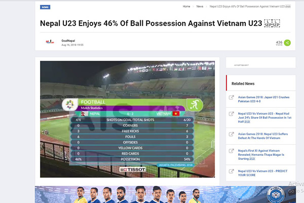 U23 Việt Nam, U23 Nepal, ASIAD