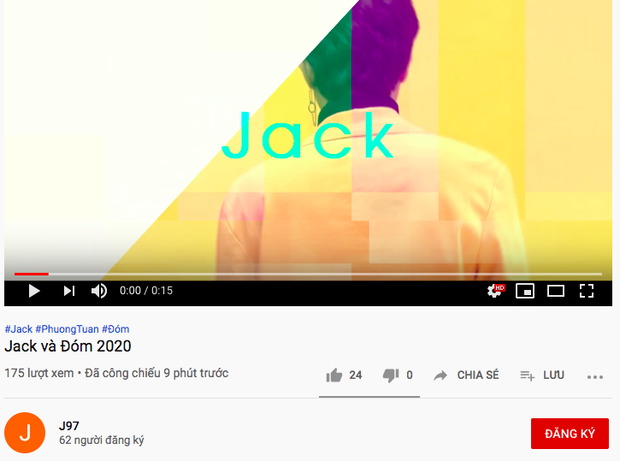 Jack, Jack kênh youtube, kênh Youtube của jack, J97, kênh J97 của Jack, Jack K-ICM, jack, K-ICM, Jack comback, đom đóm, Jack youtube, Jack ra mắt kênh Youtube, j97