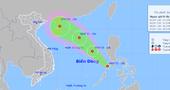 Xuất hiện áp thấp nhiệt đới gần Biển Đông