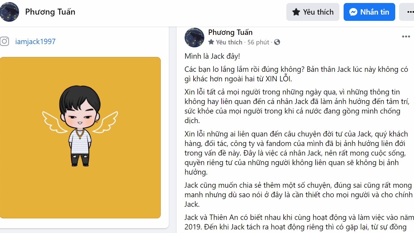 Jack lên tiếng về drama với Thiên An, Jack (Phương Tuấn), Thiên An, Jack xác nhận đã có con