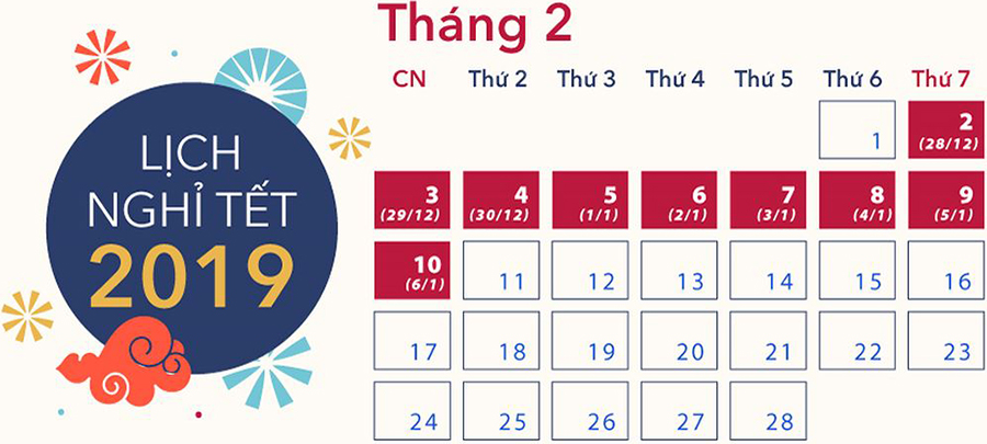 Nghỉ tết, Lịch nghỉ tết, Nghỉ tết năm 2019, Nghỉ tết Nguyên đán 2019, lịch nghỉ tết âm lich năm 2019, lịch nghỉ tết 2019, lịch nghỉ tết nguyên đán 2019, nghỉ tết kỷ hợi