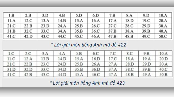 Đáp án tiếng anh THPT Quốc gia 2019, Đáp án môn tiếng Anh THPT Quốc gia năm 2019, Đáp án môn tiếng Anh THPT Quốc gia 2019, Đáp án môn tiếng Anh, Đáp án môn anh, thi THPT 