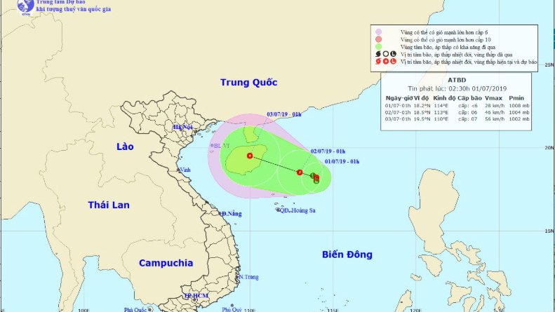 Vùng áp thấp trên biển Đông khả năng mạnh thành bão ảnh hưởng trực tiếp đến Bắc Bộ