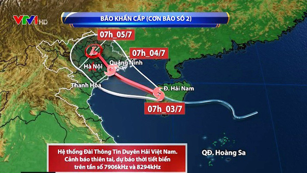 Bão số 2: Bão vào đất liền sáng 4/7 từ Hải Phòng đến Thanh Hóa