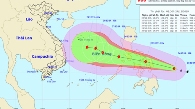 Tin bão mới nhất cơn bão PhanFone gần Biển Đông