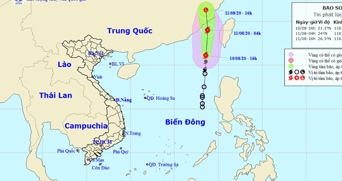 Tin bão khẩn cấp cơn bão số 3 trên Biển Đông
