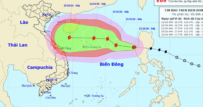Bão số 8 sẽ mạnh giật cấp 14 đang tiến vào đất liền các tỉnh miền Trung