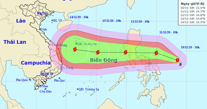 Tin bão mới nhất cơn bão Vamco gần Biển Đông