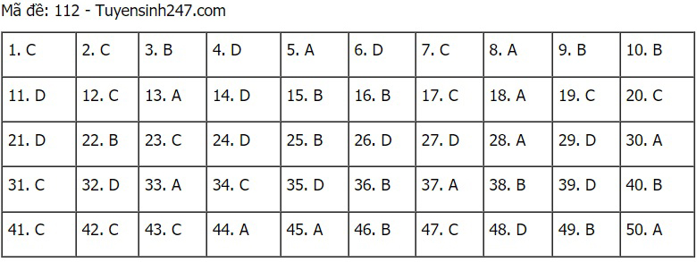 Đáp án Toán, Đáp án môn Toán, Đáp án Toán THPT Quốc gia 2021, Đáp án Toán 2021, Đáp án toán THPT Quốc gia 2021, Đáp án 24 mã đề môn Toán, Đáp án Toán tất cả mã đề