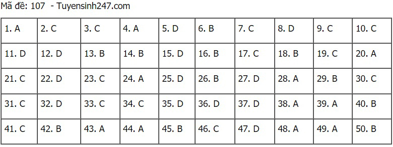 Đáp án Toán, Đáp án môn Toán, Đáp án Toán THPT Quốc gia 2021, Đáp án Toán 2021, Đáp án toán THPT Quốc gia 2021, Đáp án 24 mã đề môn Toán, Đáp án Toán tất cả mã đề