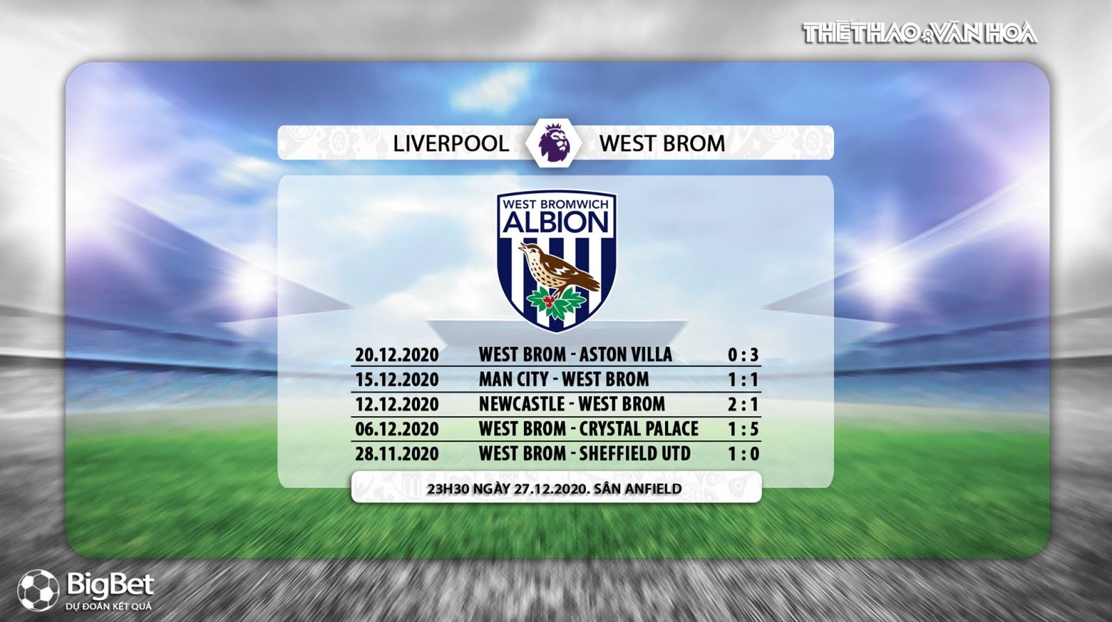 Trực tiếp bóng đá: Liverpool vs West Brom. K+, K+PM trực tiếp Ngoại hạng Anh hôm nay. Trực tiếp bóng đá Liverpool vs West Brom. Xem bóng đá trực tiếp Liverpool-West Brom