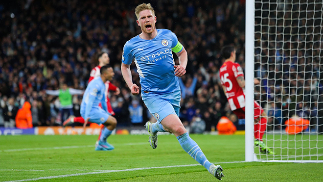 Man City 1-0 Atletico Madrid: De Bruyne giúp Man City chiếm lợi thế